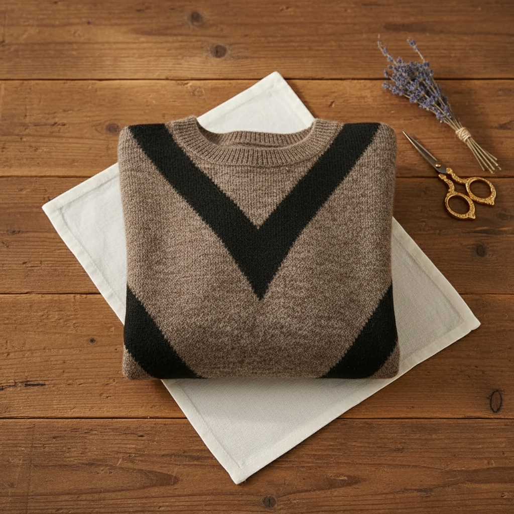 Arlene – Chevron V-Pattern Knit Jumper