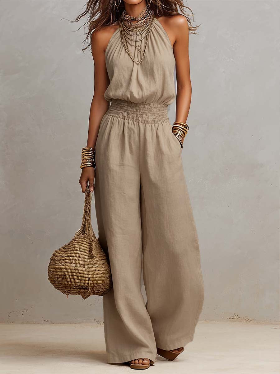 Ruth – Halter Neck Wide-Leg Jumpsuit