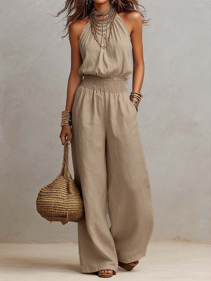 Ruth – Halter Neck Wide-Leg Jumpsuit