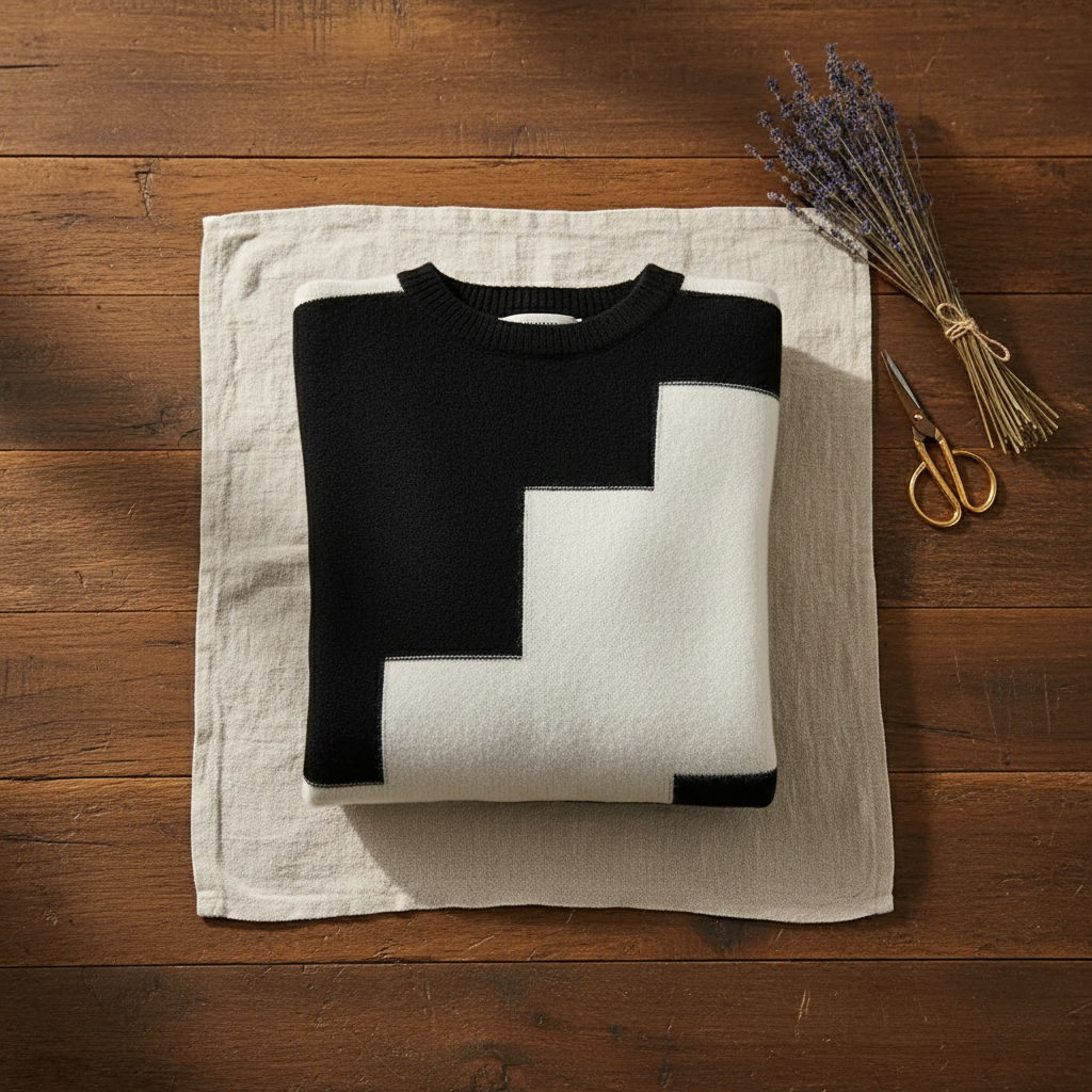 Denise – Geometric Block Knit Jumper