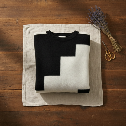 Denise – Geometric Block Knit Jumper