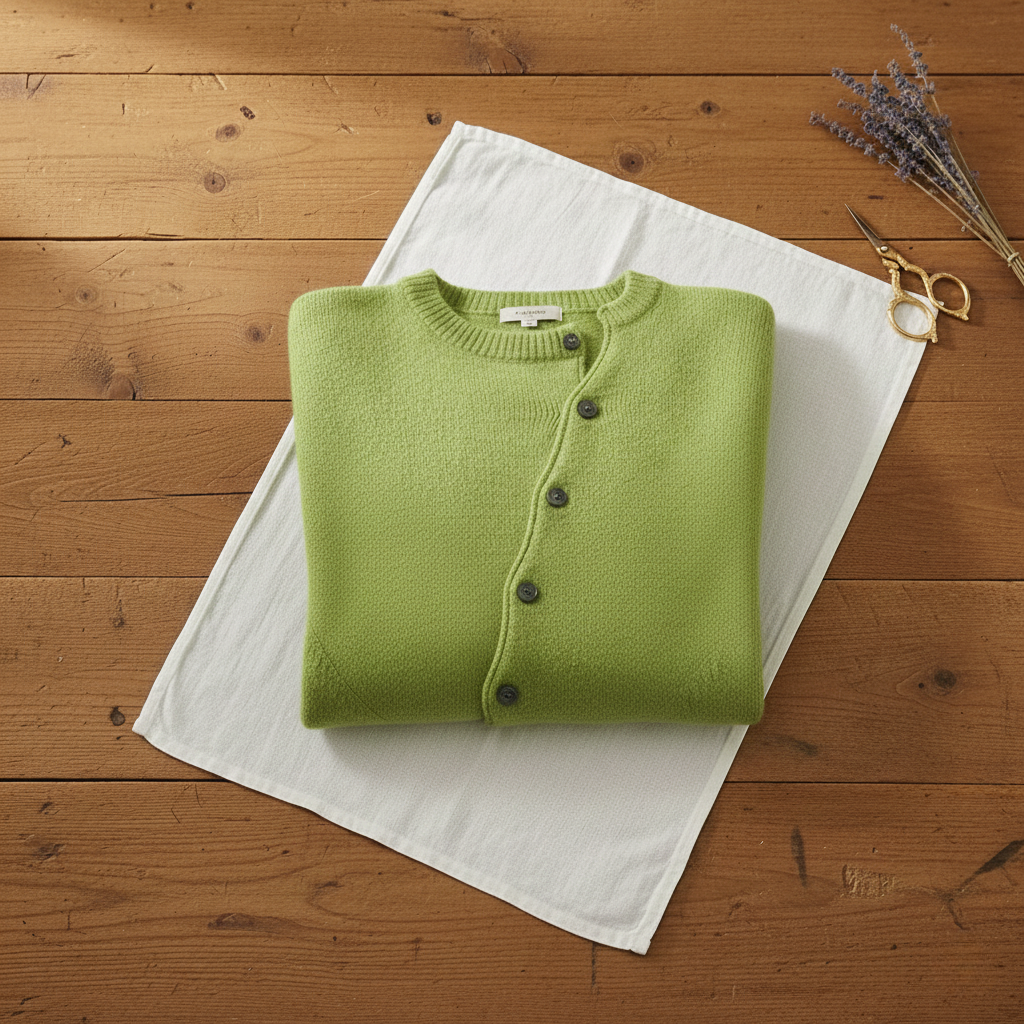 Faye – Knit Cardigan with Diagonal Button Closure