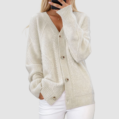 Vonda – Premium Knitted V-Neck Cardigan