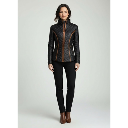Nita – Diamond-Quilted Fitted Jacket