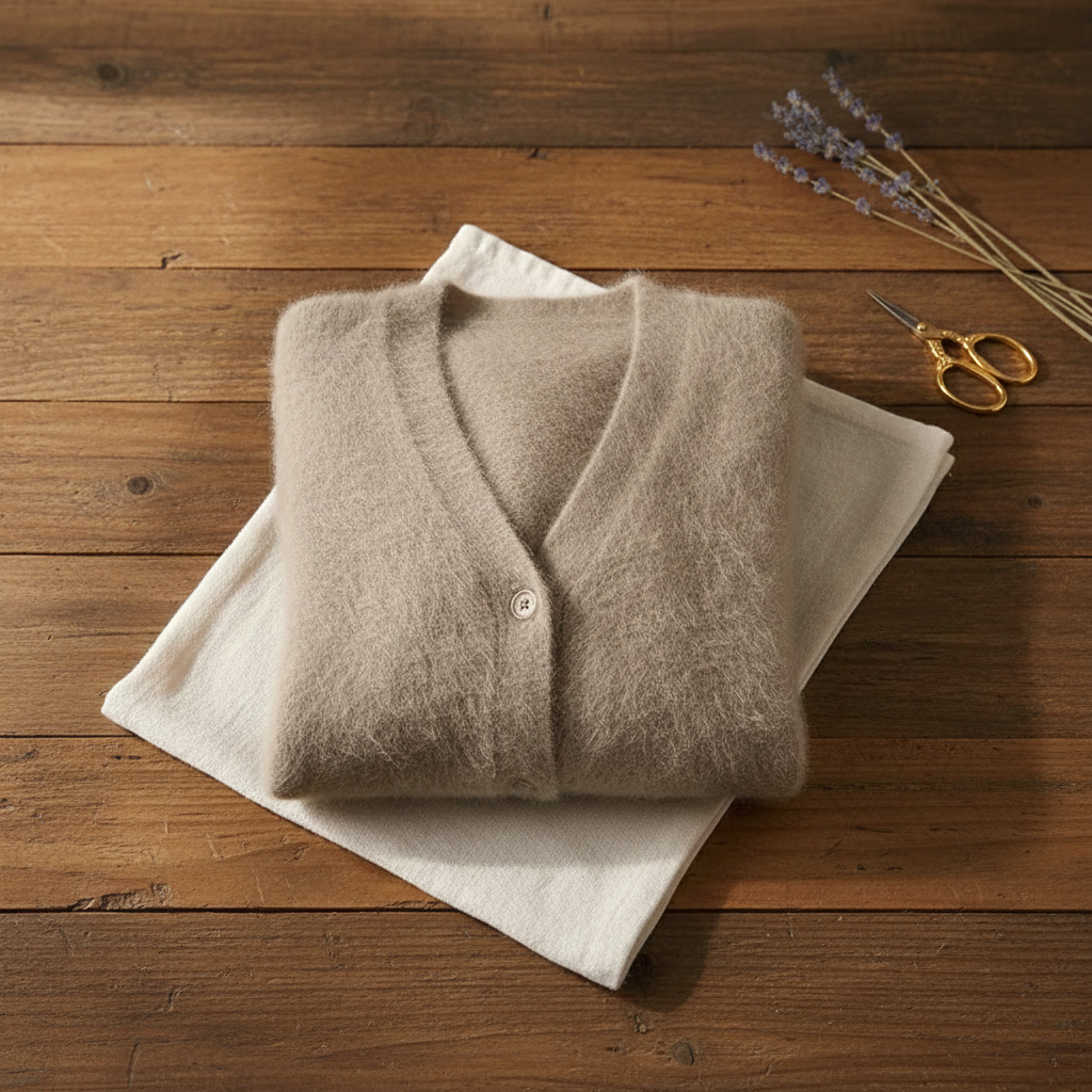 Marla – Fluffy V-Neck Button Cardigan