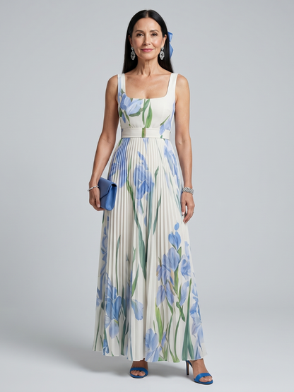 Victoria | Square Neck Floral Midi Dress