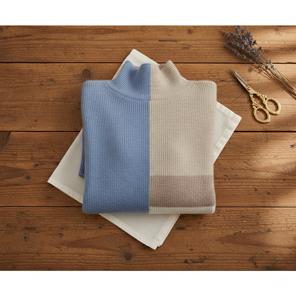 Lindsey – Colour Block Turtleneck Knit Jumper