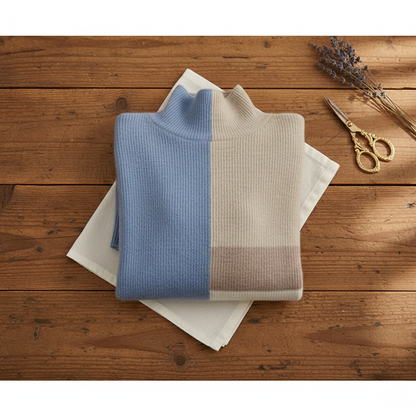 Lindsey – Colour Block Turtleneck Knit Jumper