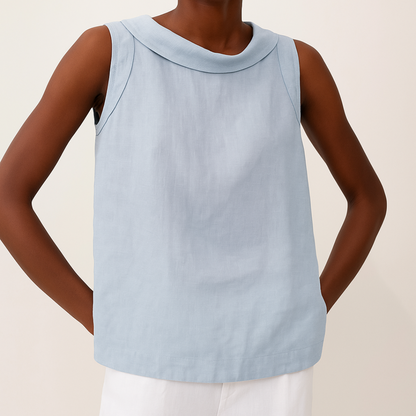Hunter | Sleeveless Roll Collar Top