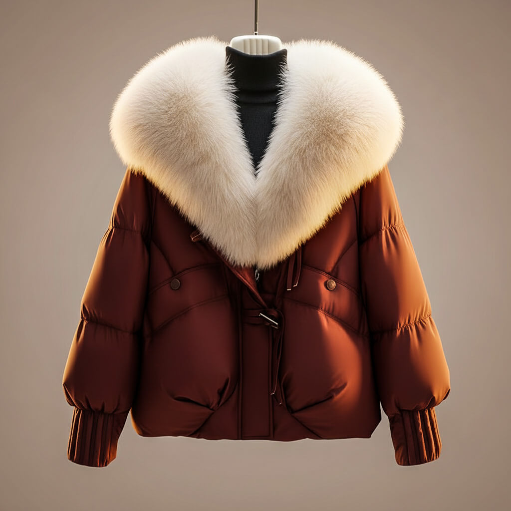 Hazel – Quilted Puffer Jacket with Faux Fur Collar