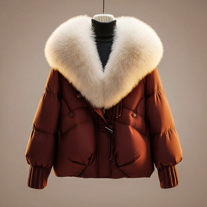 Hazel – Quilted Puffer Jacket with Faux Fur Collar