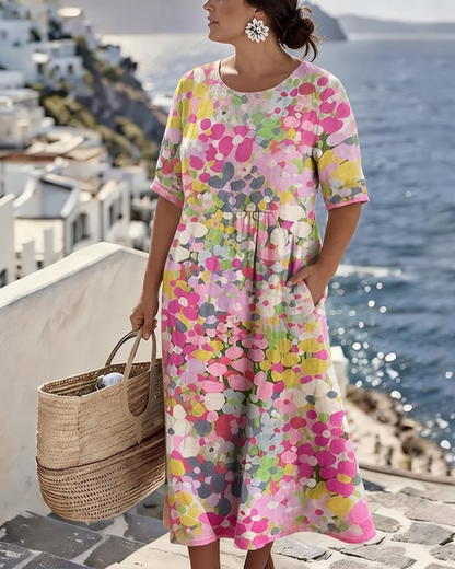 Vicki – Floral Print Relaxed Midi Dress