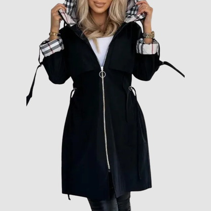 Angela – Hooded Zip Trench Coat