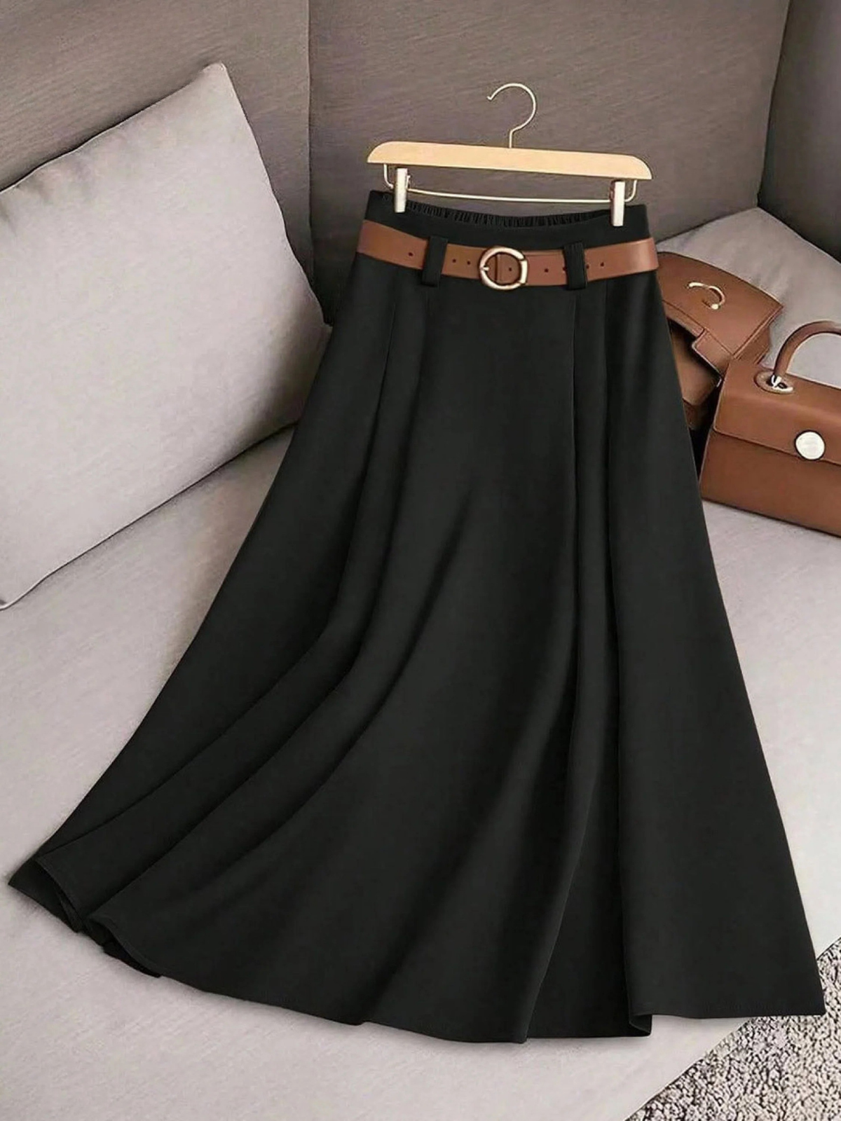 Mariah | Solid Colour High Waist a-Line Casual Skirt