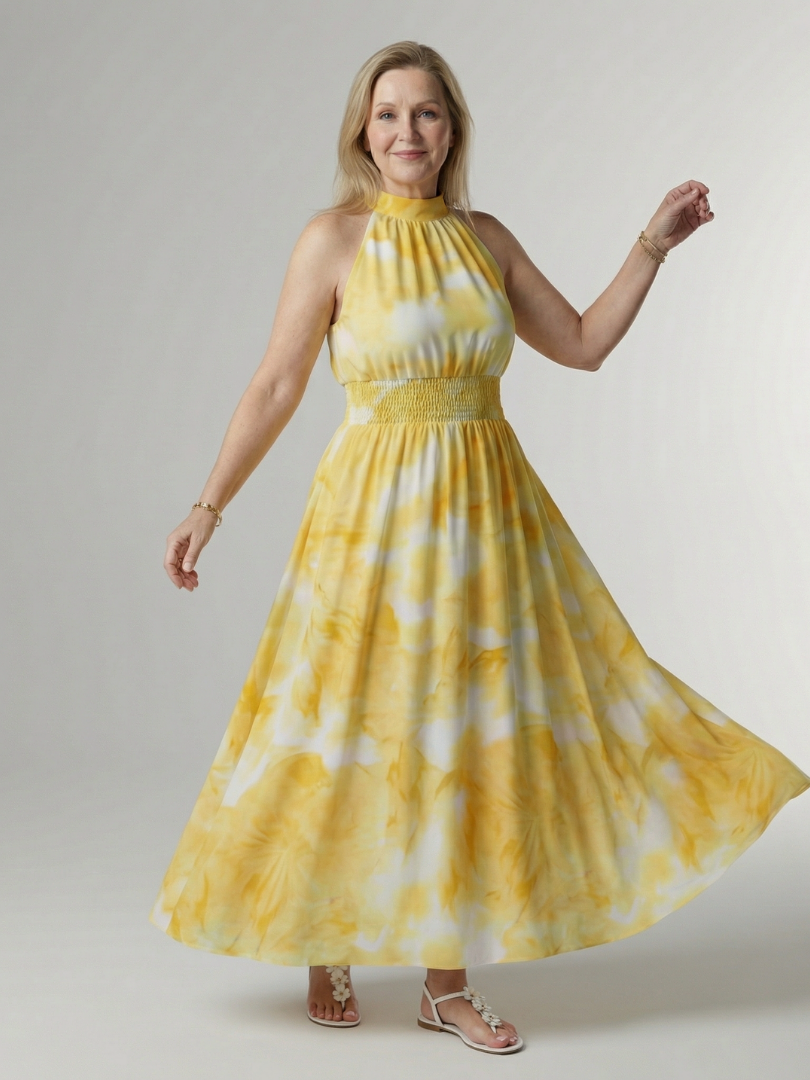Jayla | Gathered Halter Midi Dress