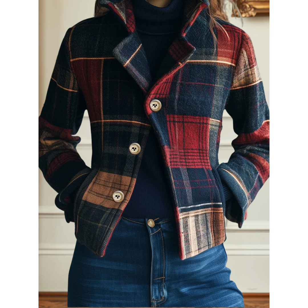 Anne – Classic Plaid Tailored Jacket