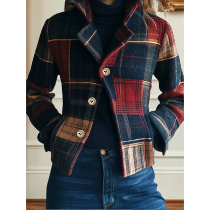 Anne – Classic Plaid Tailored Jacket