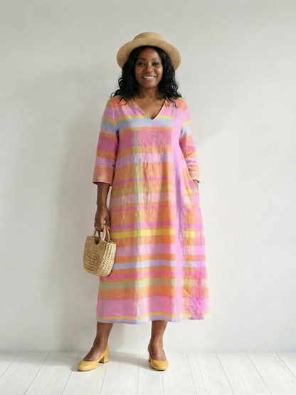 Sybella | Easy Drape Stripe Midi Dress