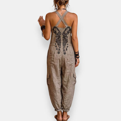 Rachelle – Boho Embroidered Relaxed Jumpsuit