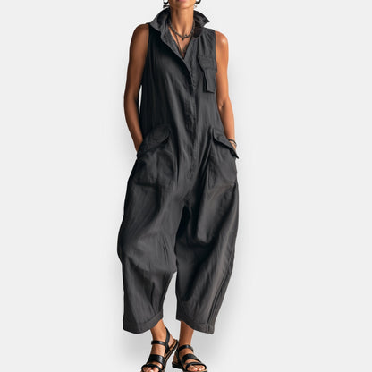 Victoria – Sleeveless Cargo Jumpsuit