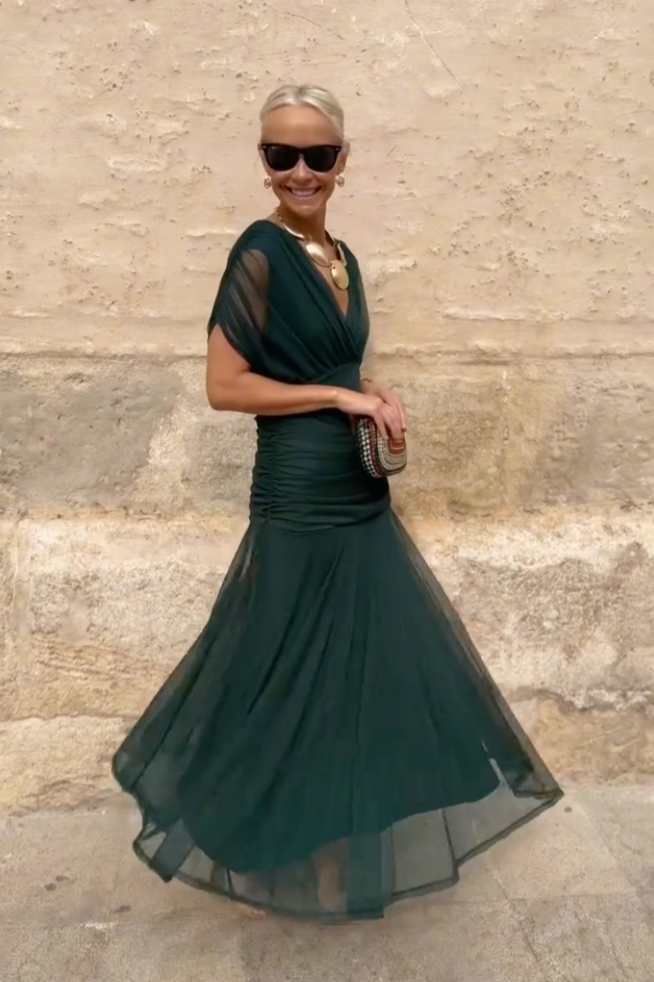Iryna | Elegant Maxi Dress with V-Neck