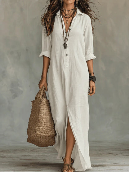 Ava | Oversized Button Maxi Dress