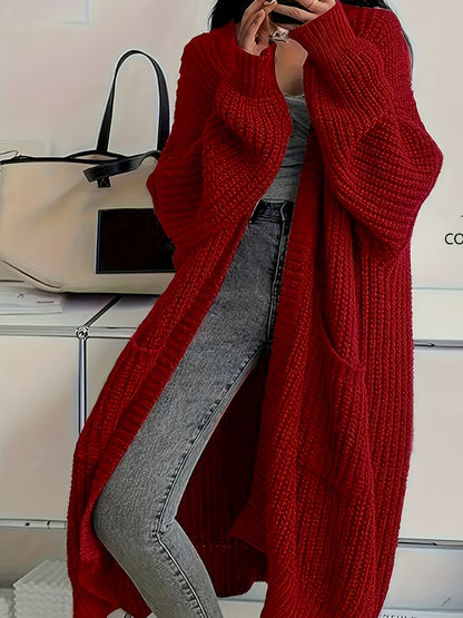Kari – Longline Chunky Knit Open Cardigan