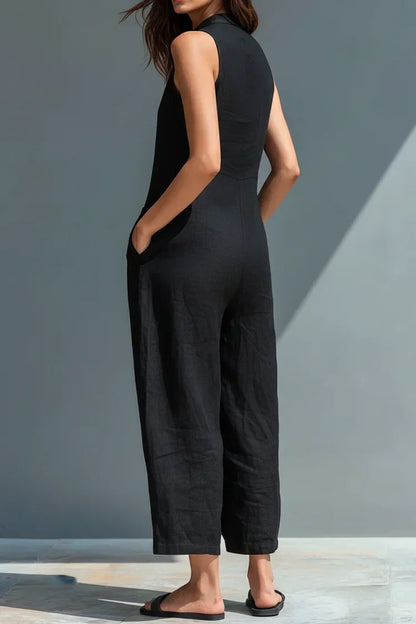 Aubree | Elegant Linen-Look Jumpsuit