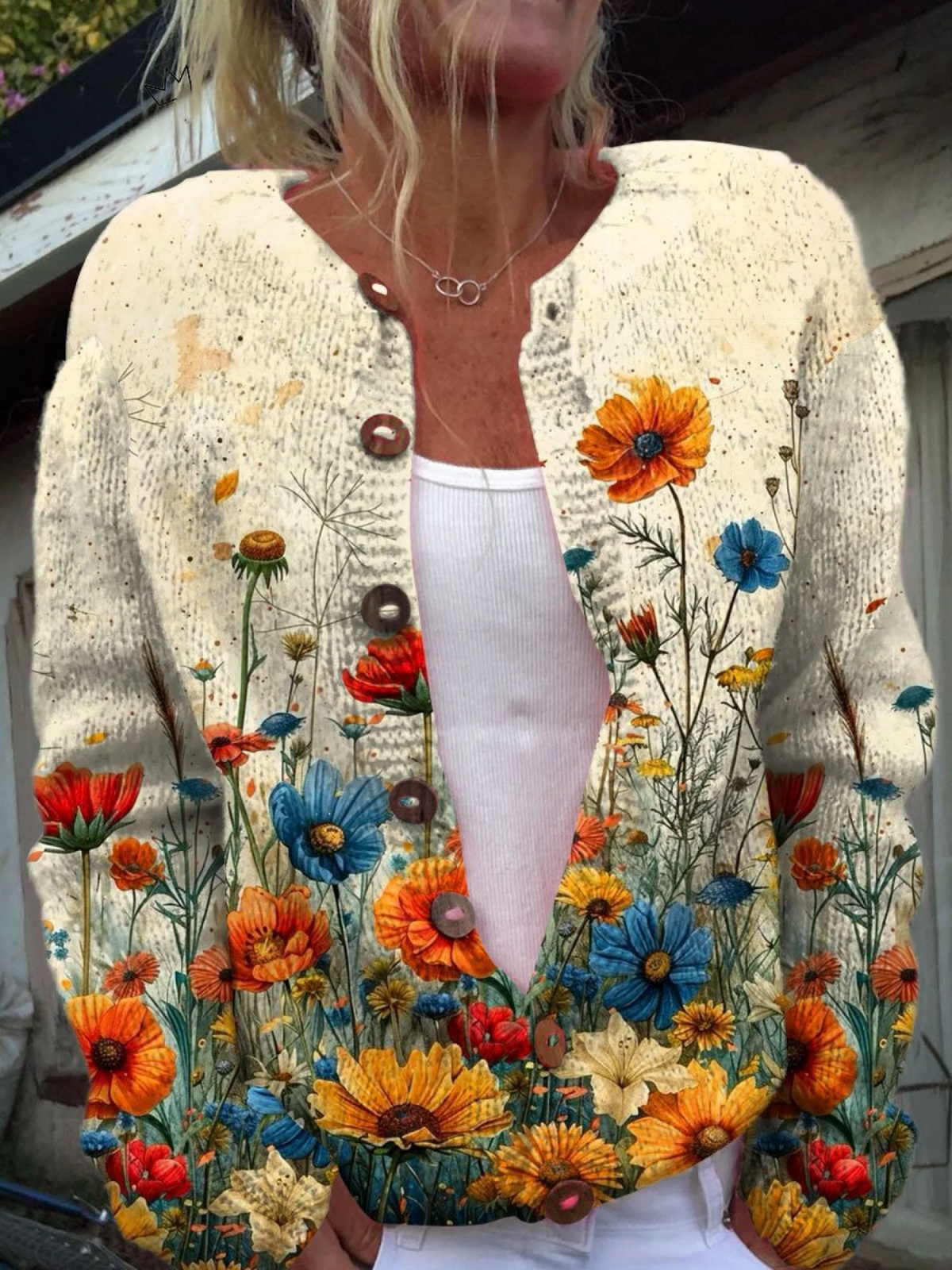Merle – Wildflower Print Knit Cardigan