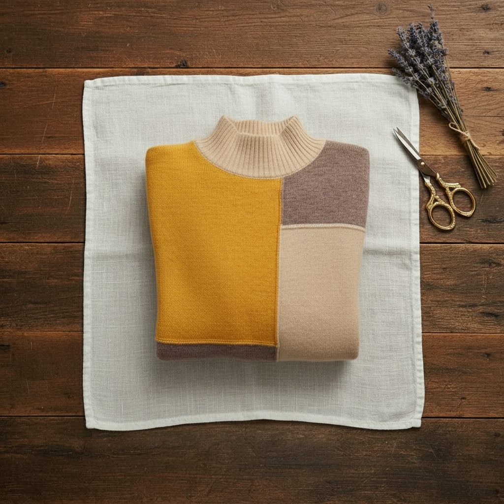 Melinda – Colour-Block Turtleneck Knit Jumper