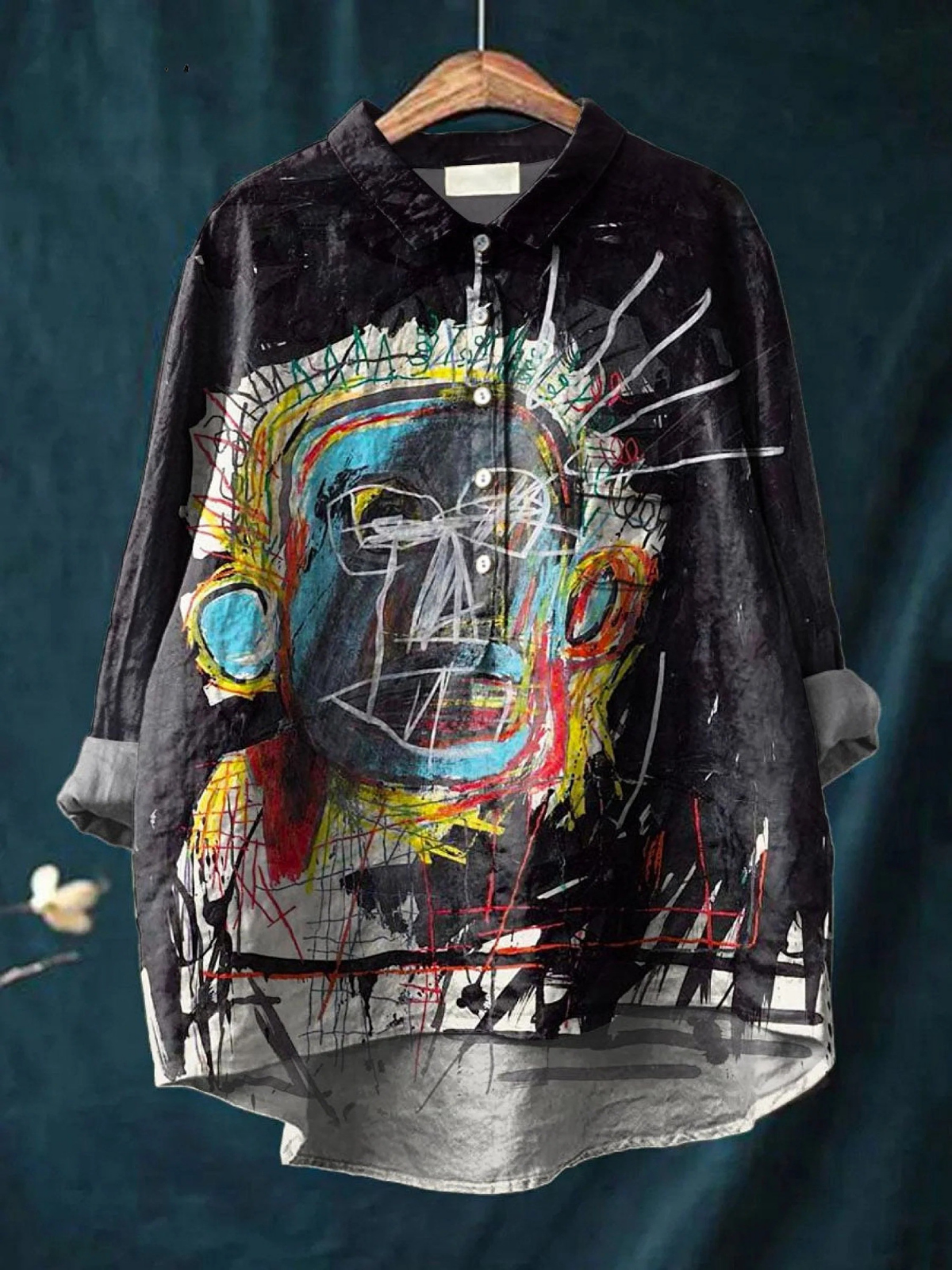Madisyn | Vintage Abstract Figure Painting Art Print Casual Shirt