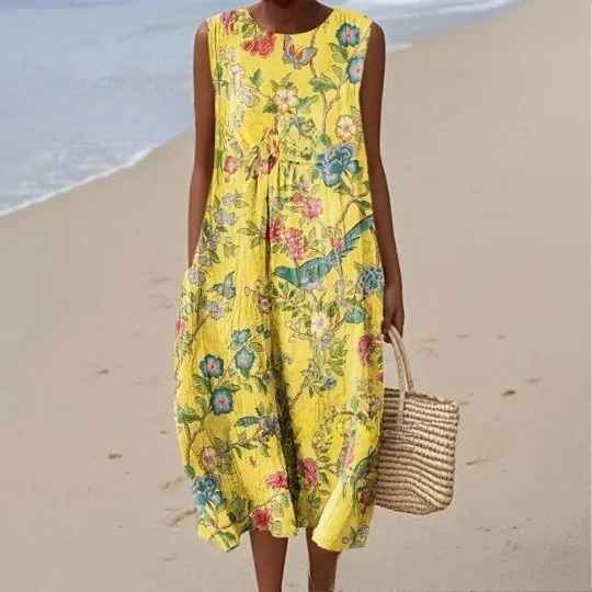 Hazel | Vintage Printed Maxi Dress