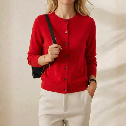 Cassandra – Crew Neck Button Knit Cardigan