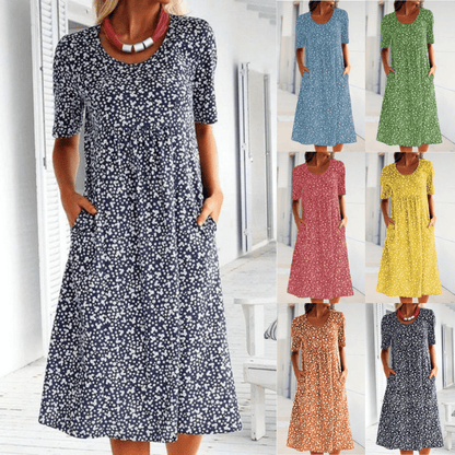 Dove | Round Neck Floral Dress