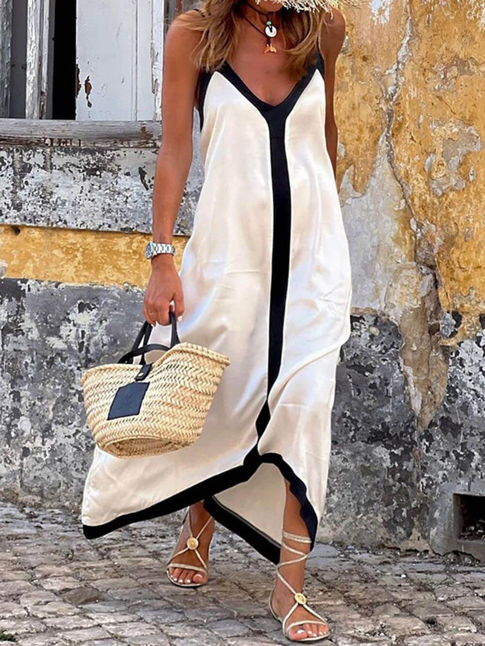 Cassidy | Island Style Lavechic Colourblock Midi Dress Look