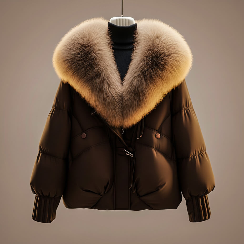 Hazel – Quilted Puffer Jacket with Faux Fur Collar