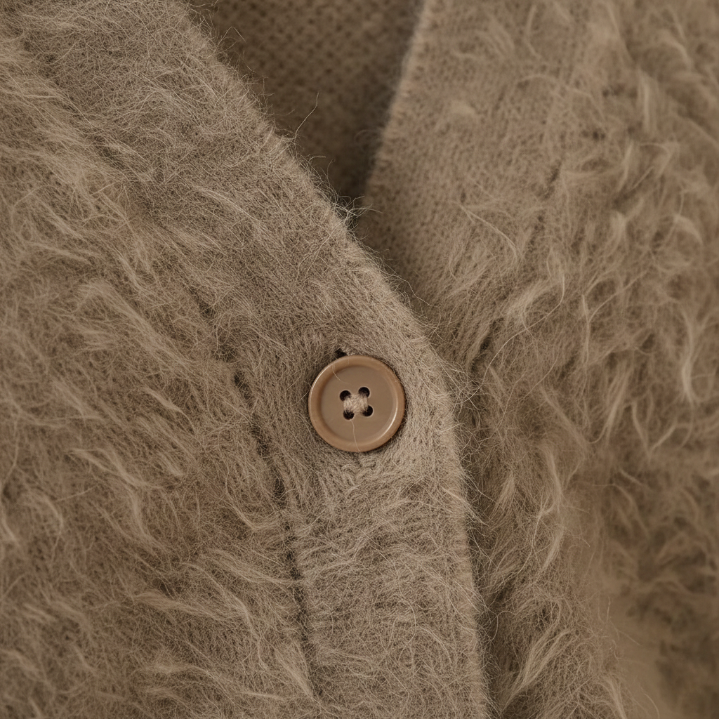 Marla – Fluffy V-Neck Button Cardigan