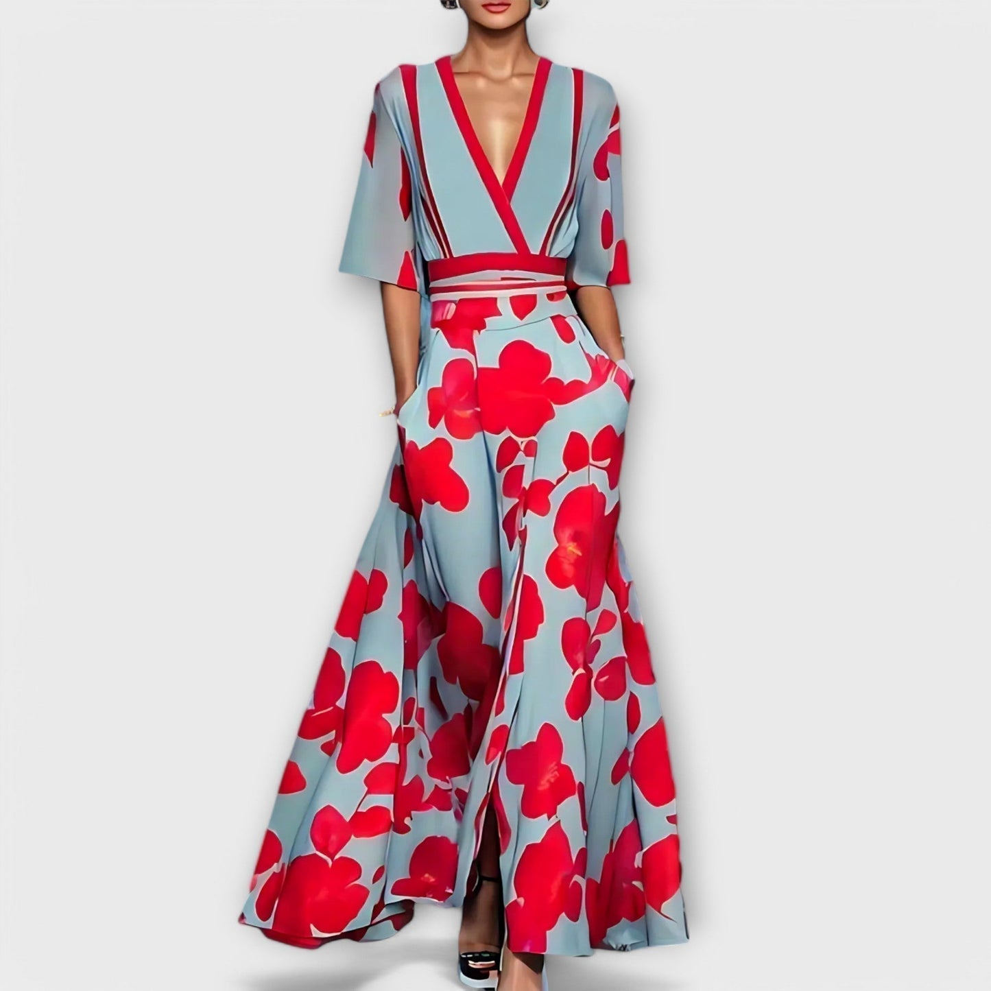 Marielle | Elegant Floral Wallet Dress