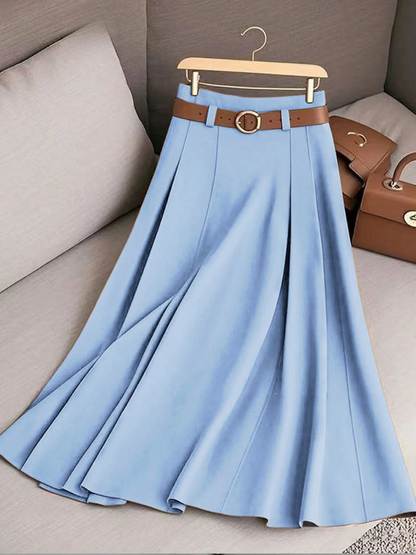 Mariah | Solid Colour High Waist a-Line Casual Skirt