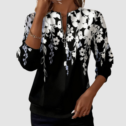 Marcy – Floral Half-Zip Sweatshirt