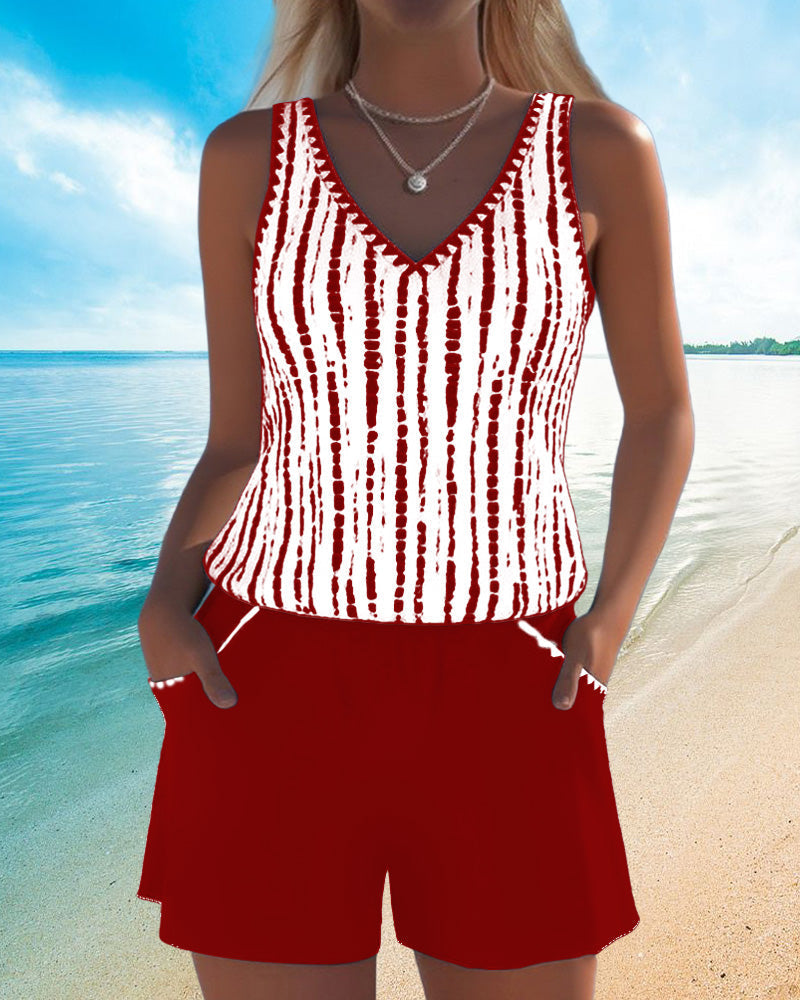 Deborah – Printed Tank Top and Shorts Set