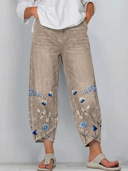 Fiona – Embroidered Relaxed-Fit Pants