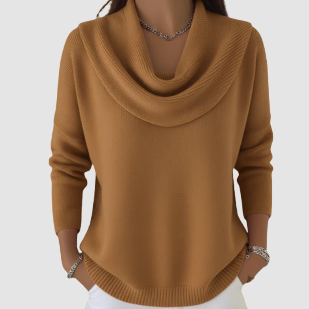 Helen – Cowl Neck Relaxed Knit Jumper