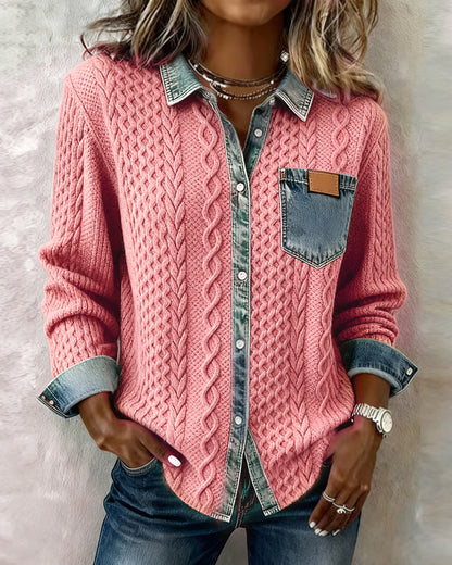 Kabira | Shirt with Denim Patchwork