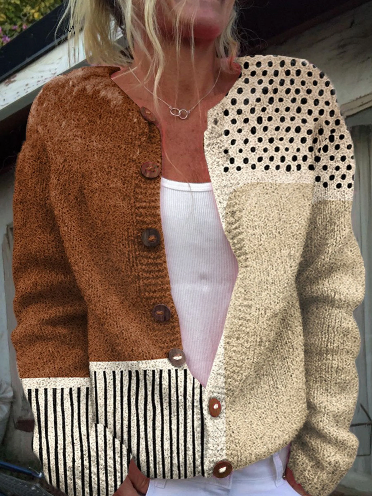 Loretta – Vintage Knit Patchwork Cardigan