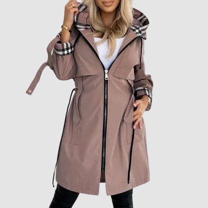 Angela – Hooded Zip Trench Coat
