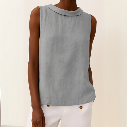 Hunter | Sleeveless Roll Collar Top