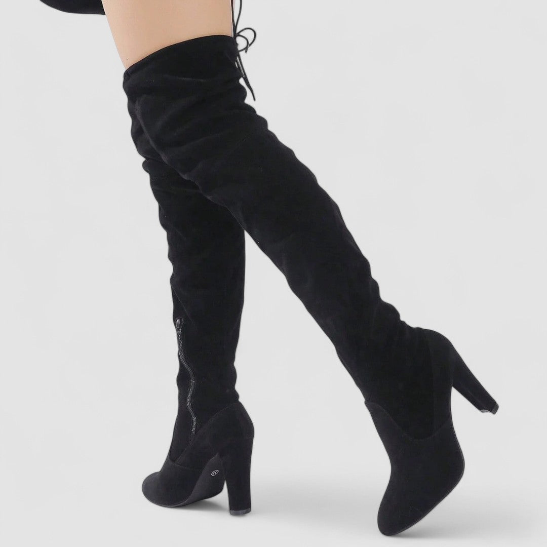 Mona – Over-the-Knee Suede Heeled Boots