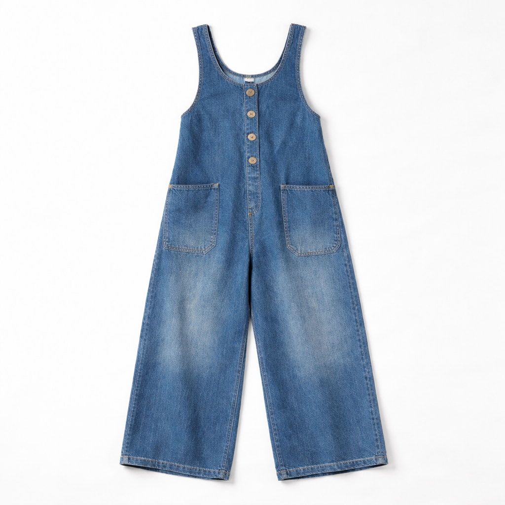 Tara – Relaxed Denim-Look Overalls