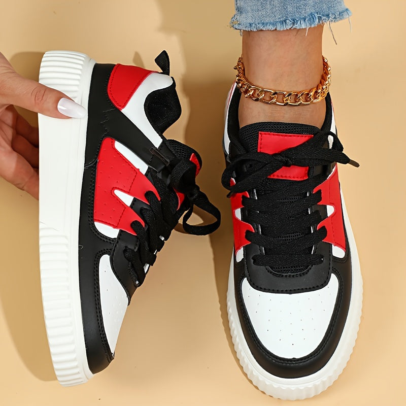 Janet – Lace-Up Colourblock Platform Sneakers